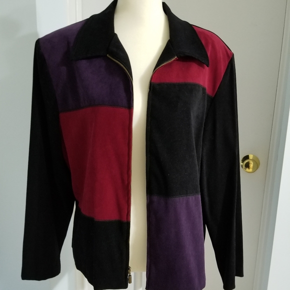 Microsuede Block Pattern Jacket - Picture 5 of 7